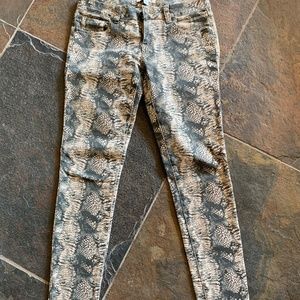Cabi snakeskin skinny jeans, size 2